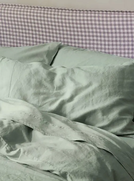 Sage Green Linen & Cotton Blend Pillowcases (Pair)