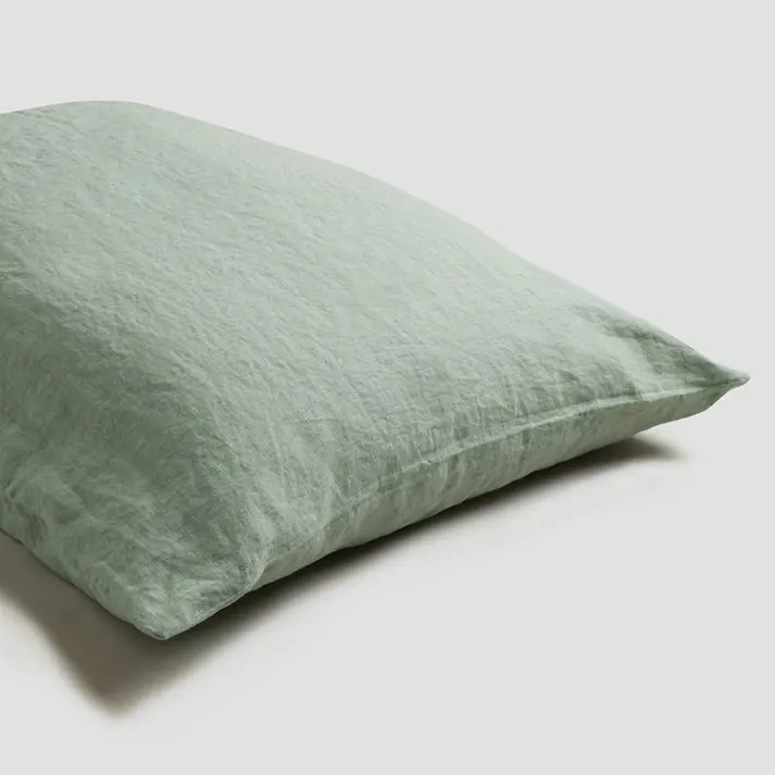 Sage Green Linen & Cotton Blend Pillowcases (Pair) - Image 3