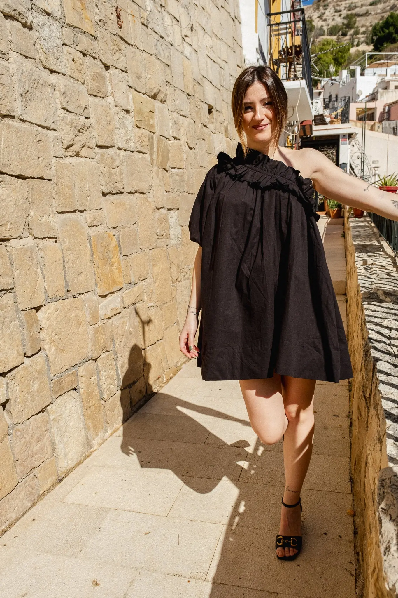 Sara One Shoulder Ruffle Dress - Image 6