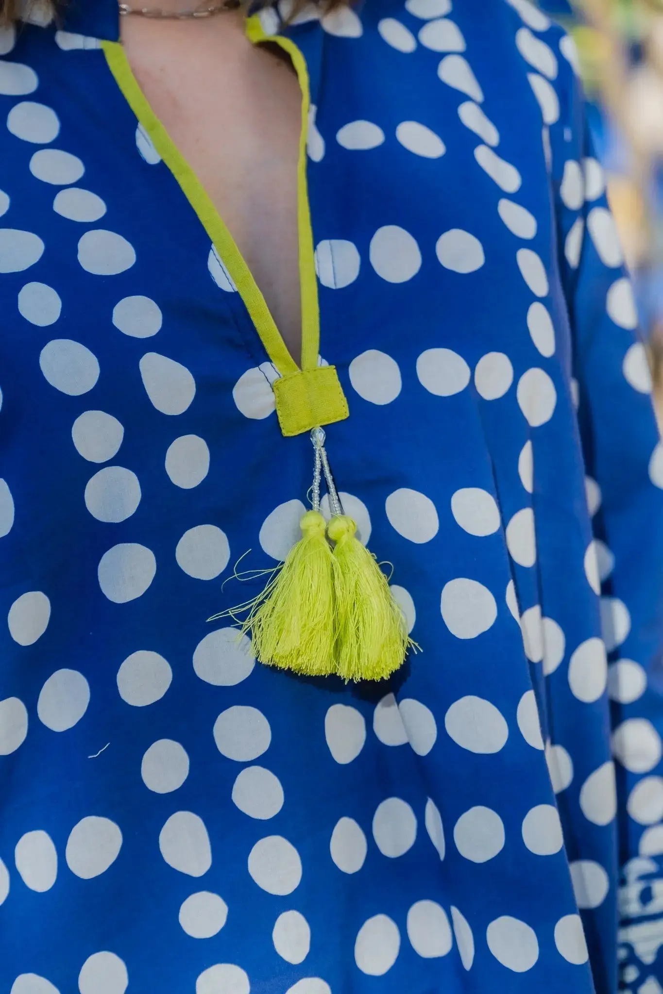 Sarina Blue Polka Cotton Tunic - Image 8