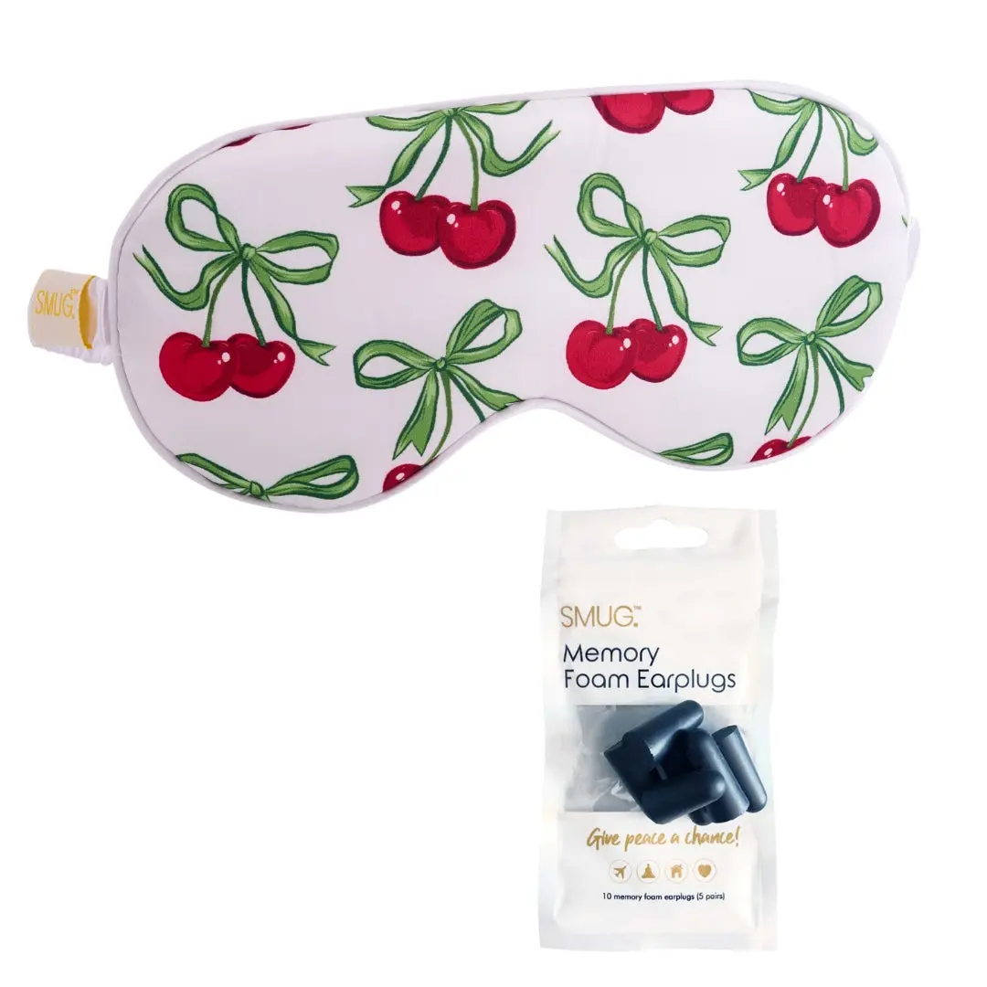 White Cherries Satin Sleep Mask - Image 3
