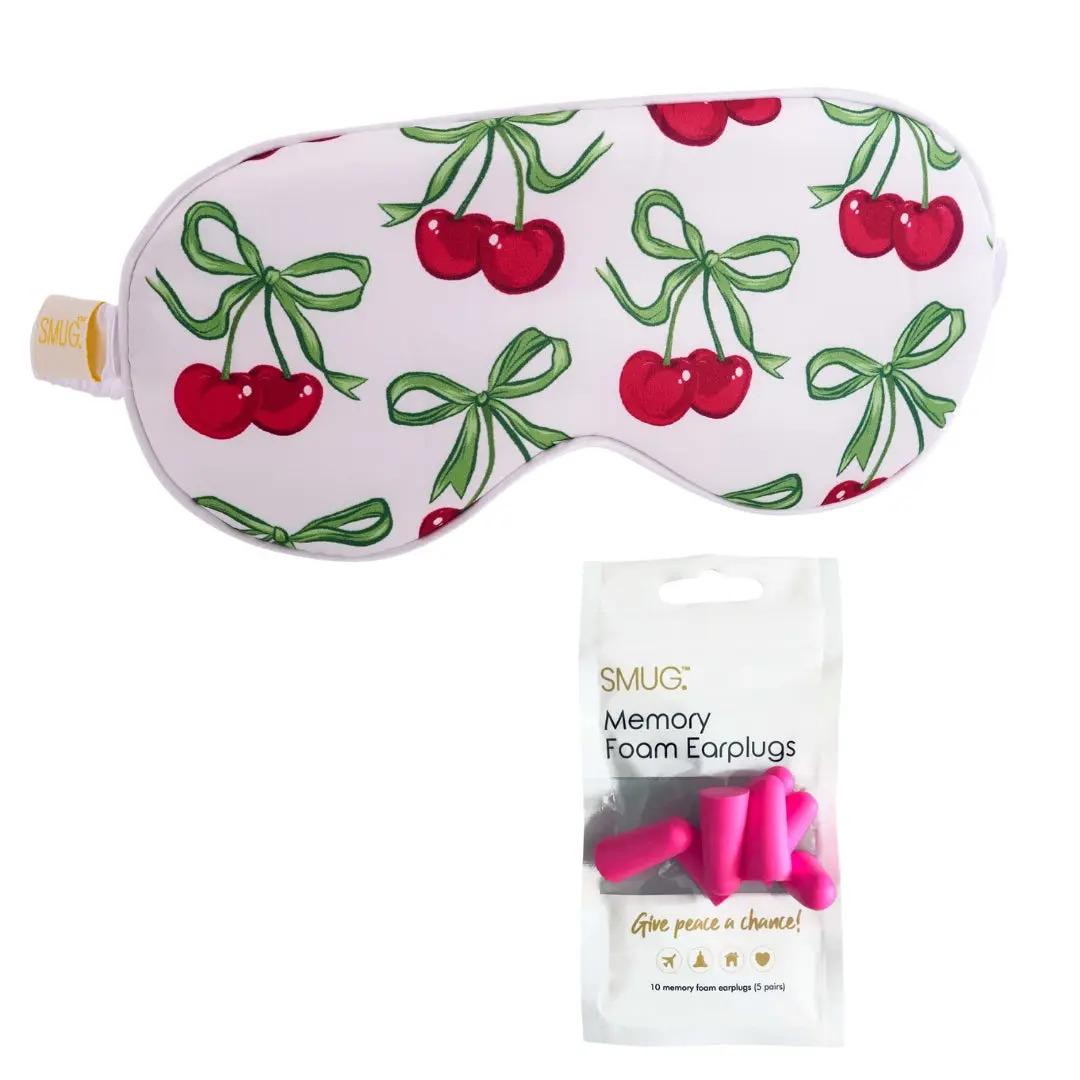 White Cherries Satin Sleep Mask - Image 4