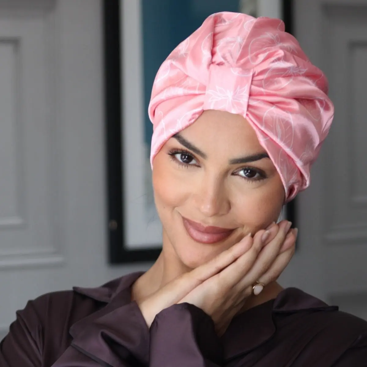 Strawberry Surprise Satin Sleep Turban - Image 3
