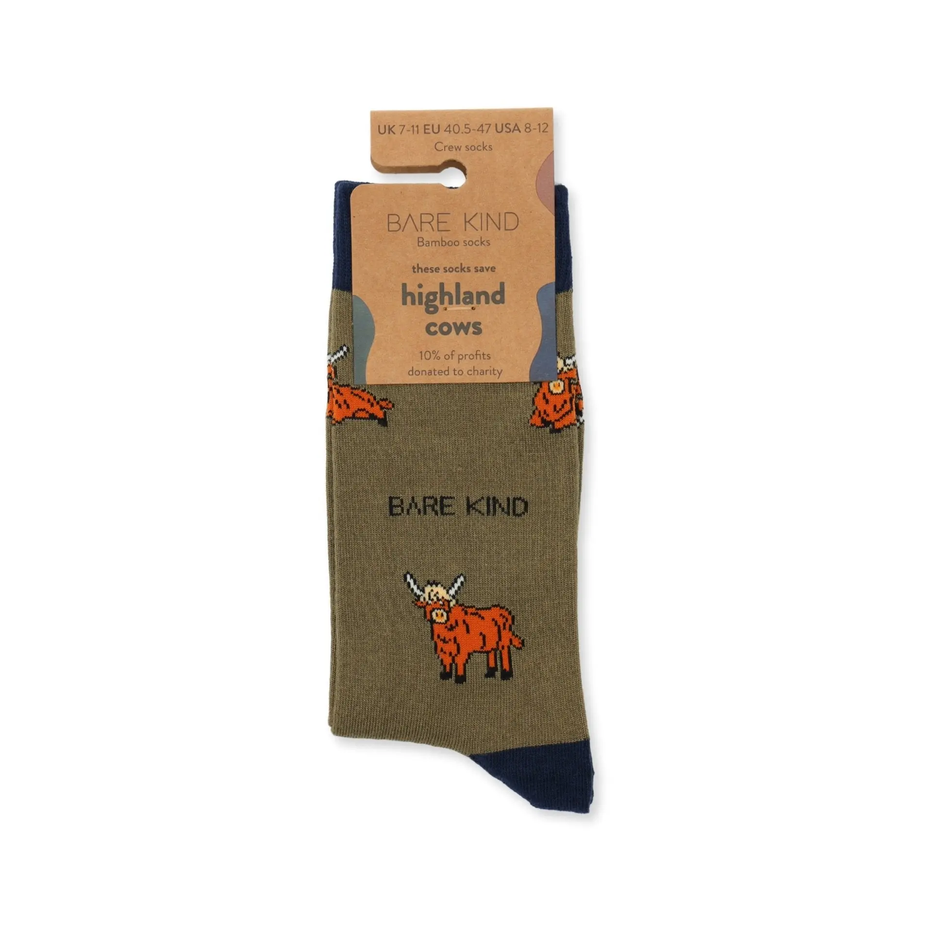 Save the Green Highland Cow Bamboo Socks - Image 6