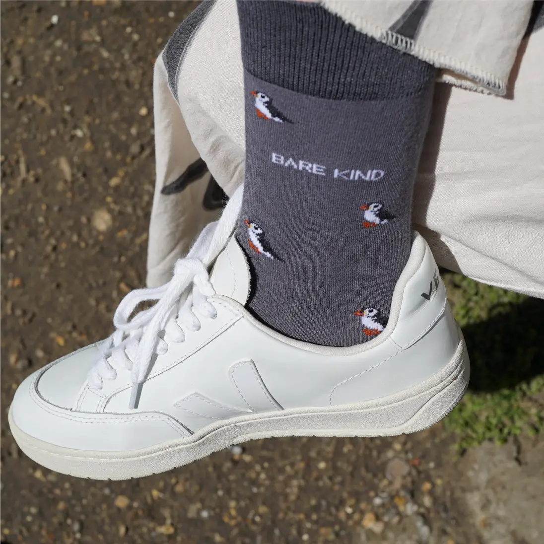 Save the Puffin Small Motif Bamboo Socks - Image 2
