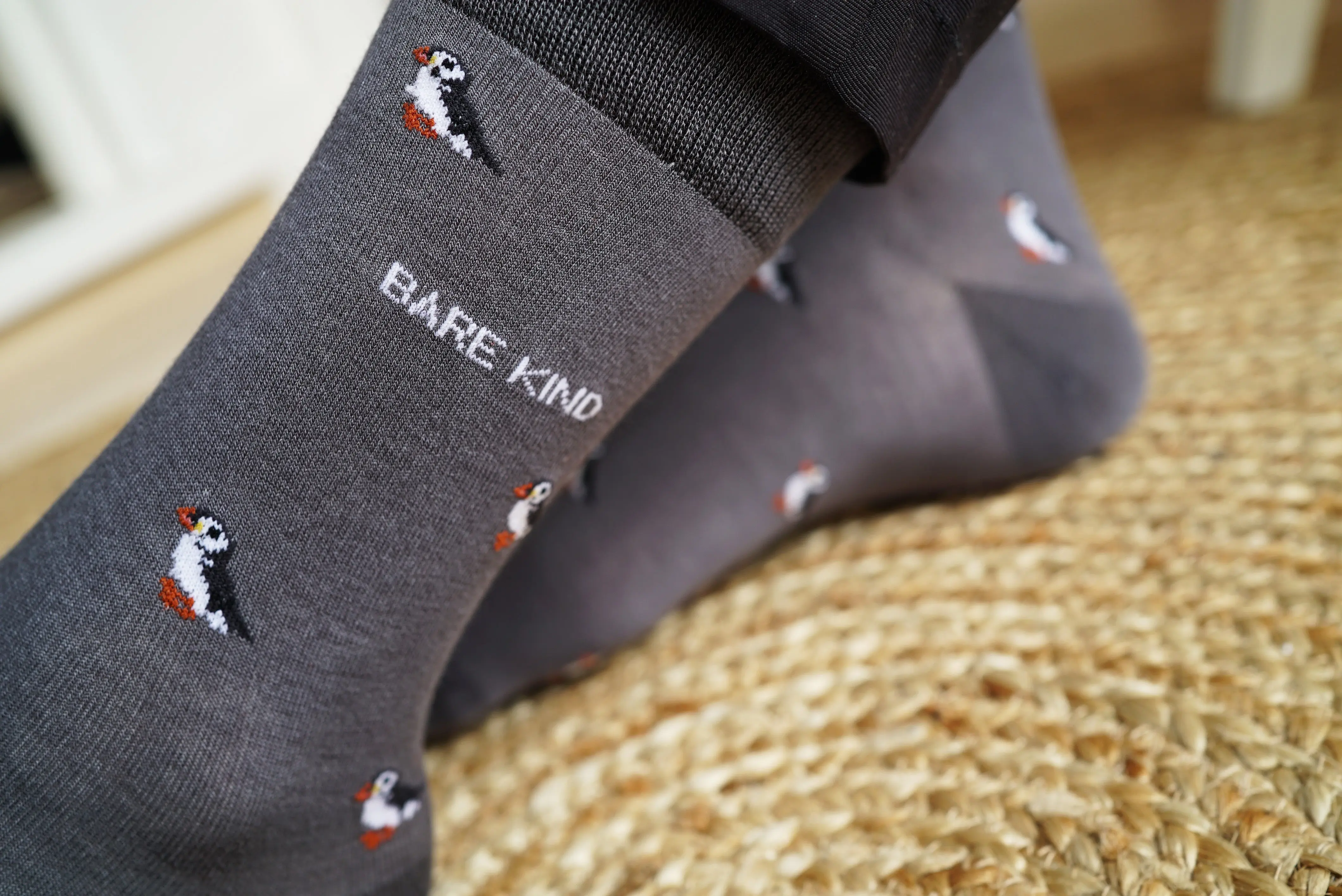 Save the Puffin Small Motif Bamboo Socks - Image 4