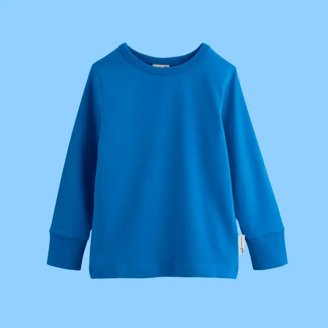 Peacock Blue Kids Organic Long Sleeve Top