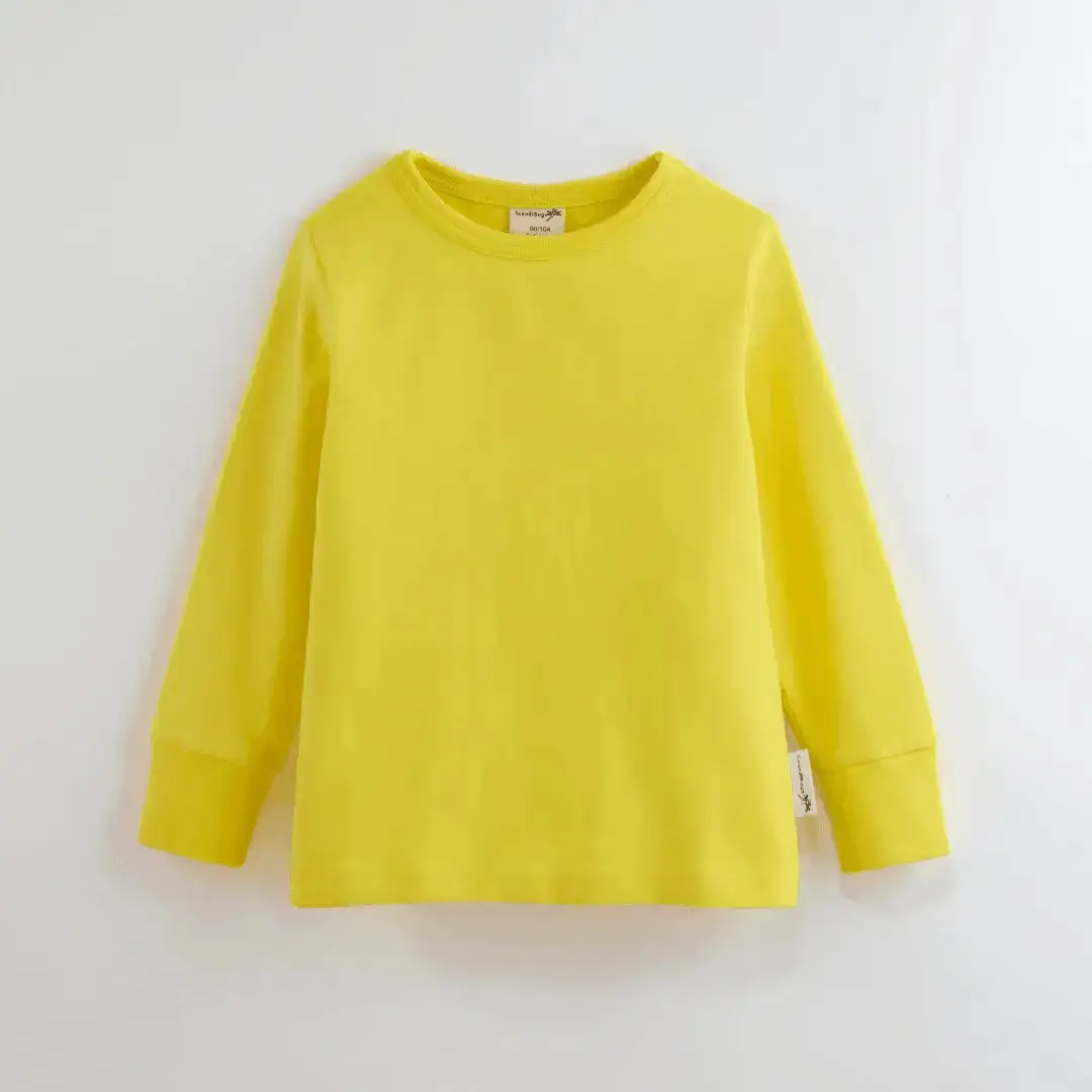 Sunshine Yellow Kids Organic Long Sleeve Top - Image 2