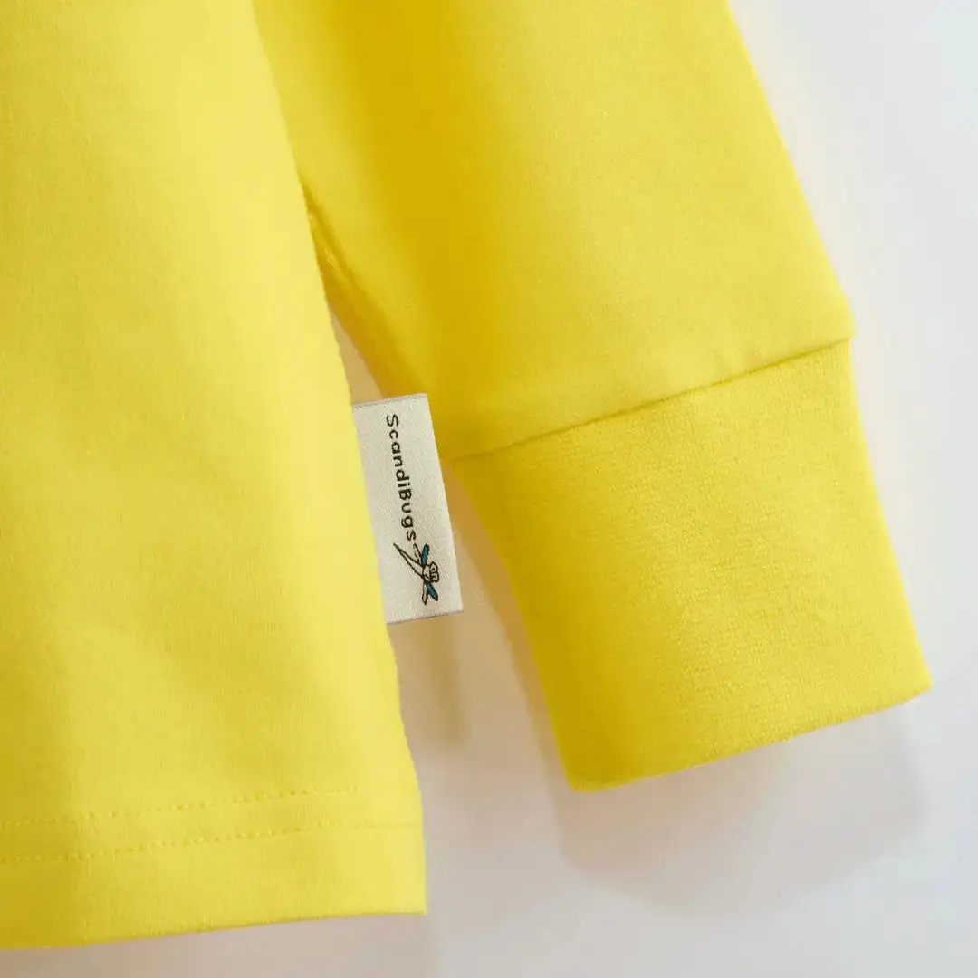 Sunshine Yellow Kids Organic Long Sleeve Top - Image 3
