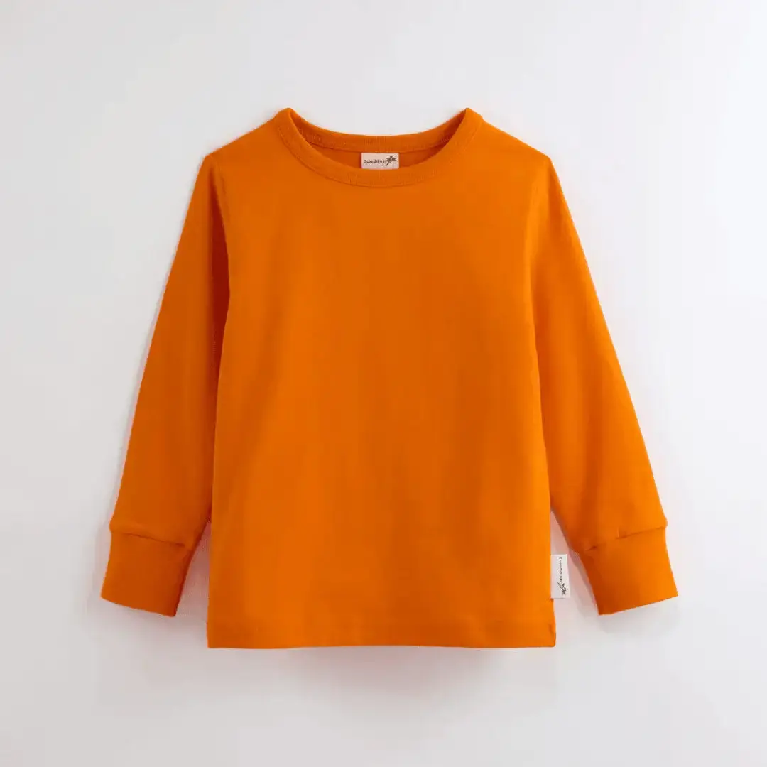 Tangelo Orange Kids Organic Long Sleeve Top - Image 3