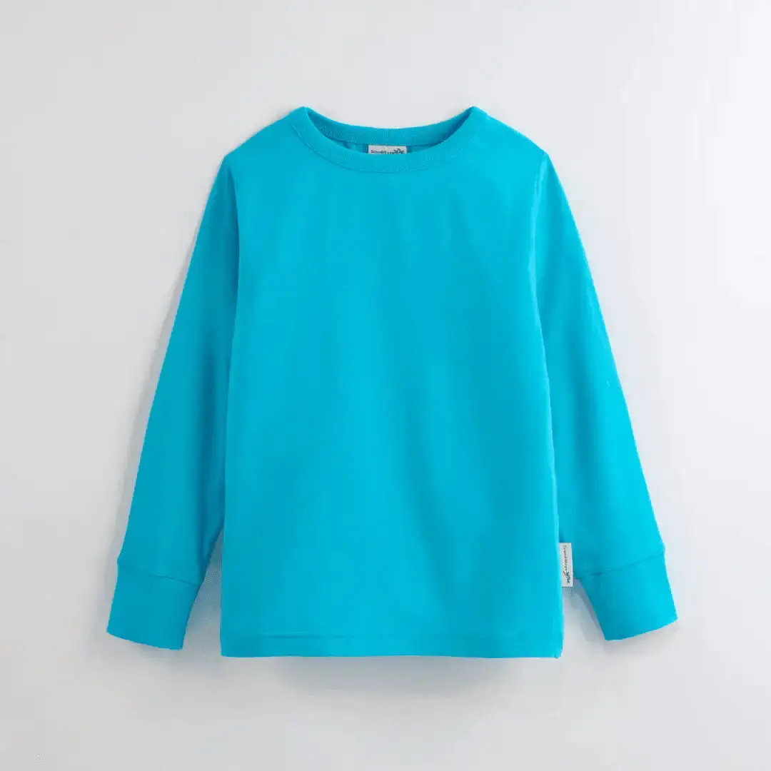 Tempting Turquoise Kids Organic Long Sleeve Top - Image 2