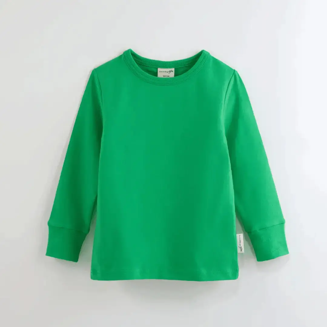 Tropical Green Kids Organic Long Sleeve Top - Image 2