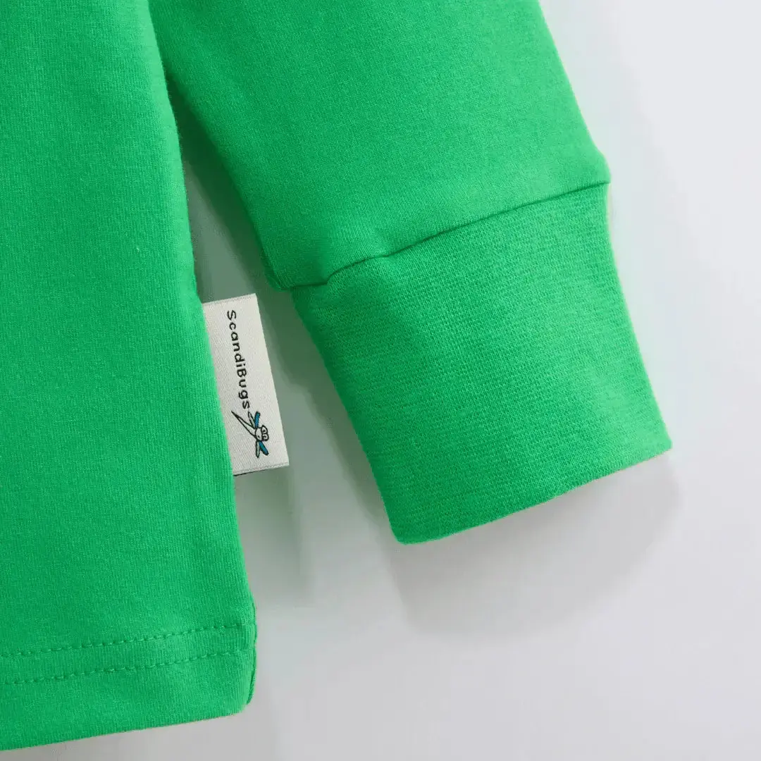Tropical Green Kids Organic Long Sleeve Top - Image 3