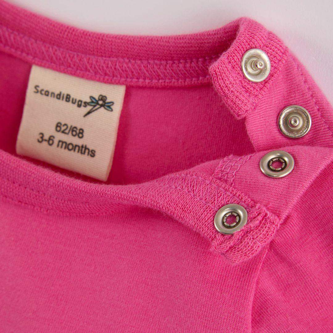 Bubblegum Pink Kids Organic Long Sleeve Vest - Image 4