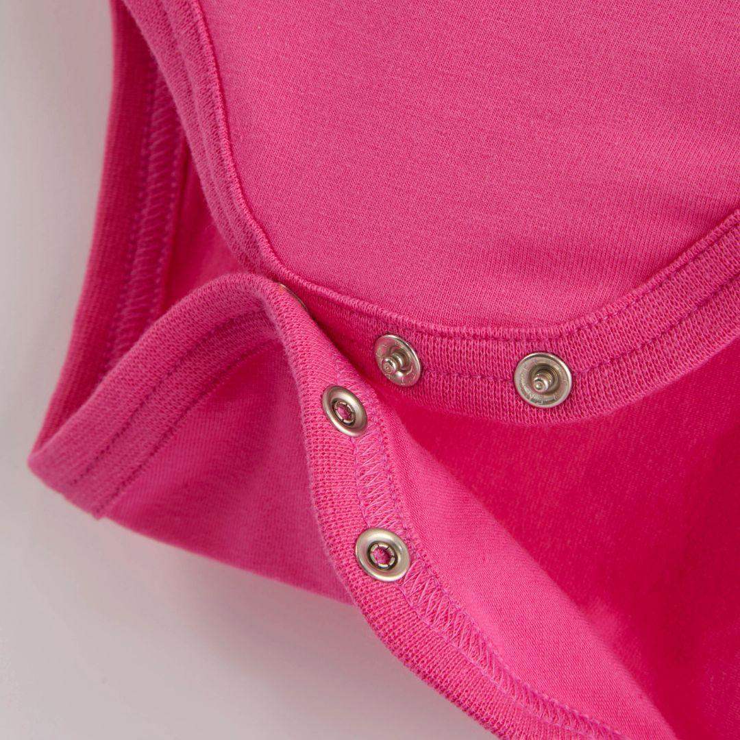 Bubblegum Pink Kids Organic Long Sleeve Vest - Image 5