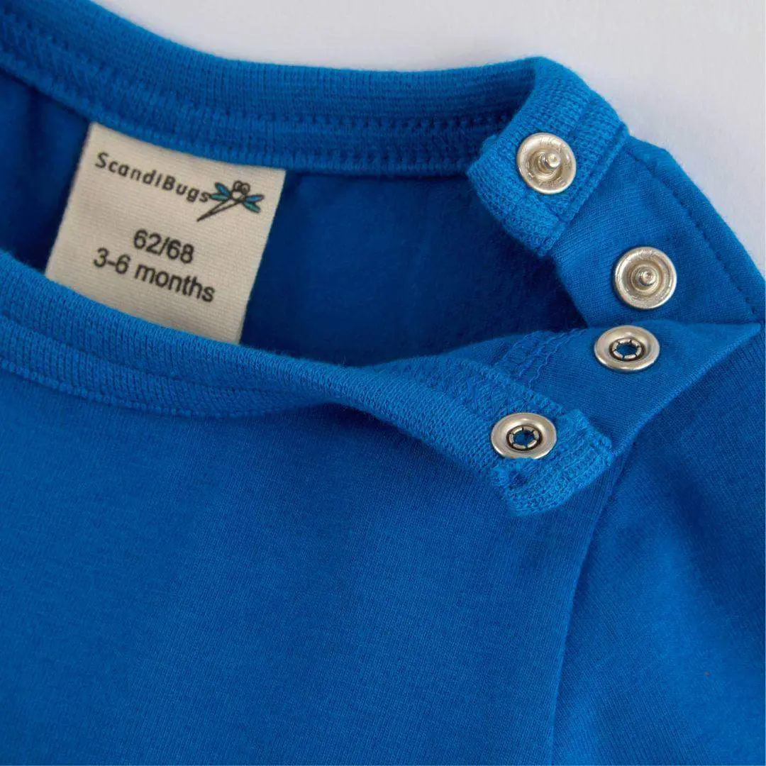 Peacock Blue Kids Organic Long Sleeve Vest - Image 4