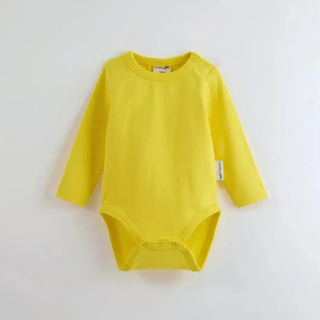 Sunshine Yellow Kids Organic Long Sleeve Vest - Image 4