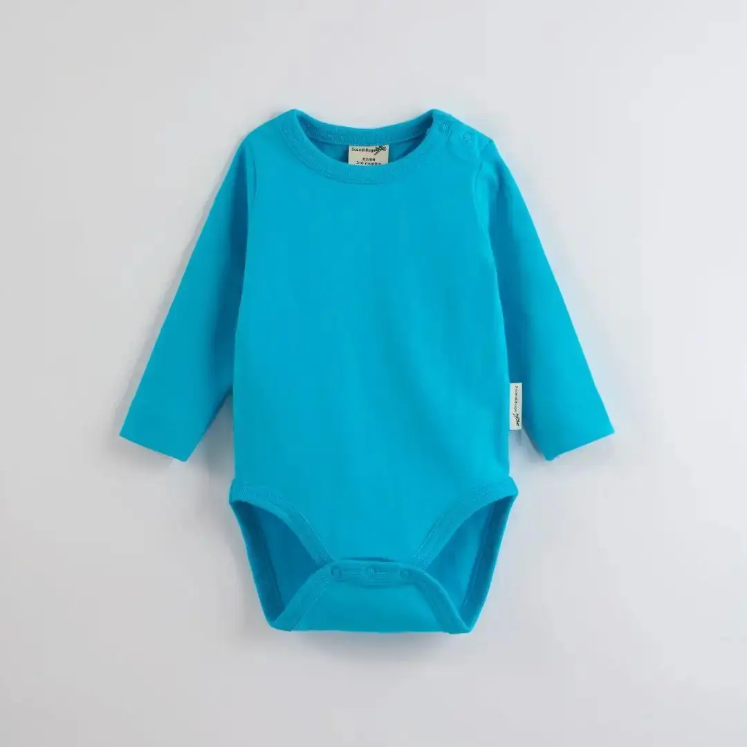 Tempting Turquoise Kids Organic Long Sleeve Vest - Image 4