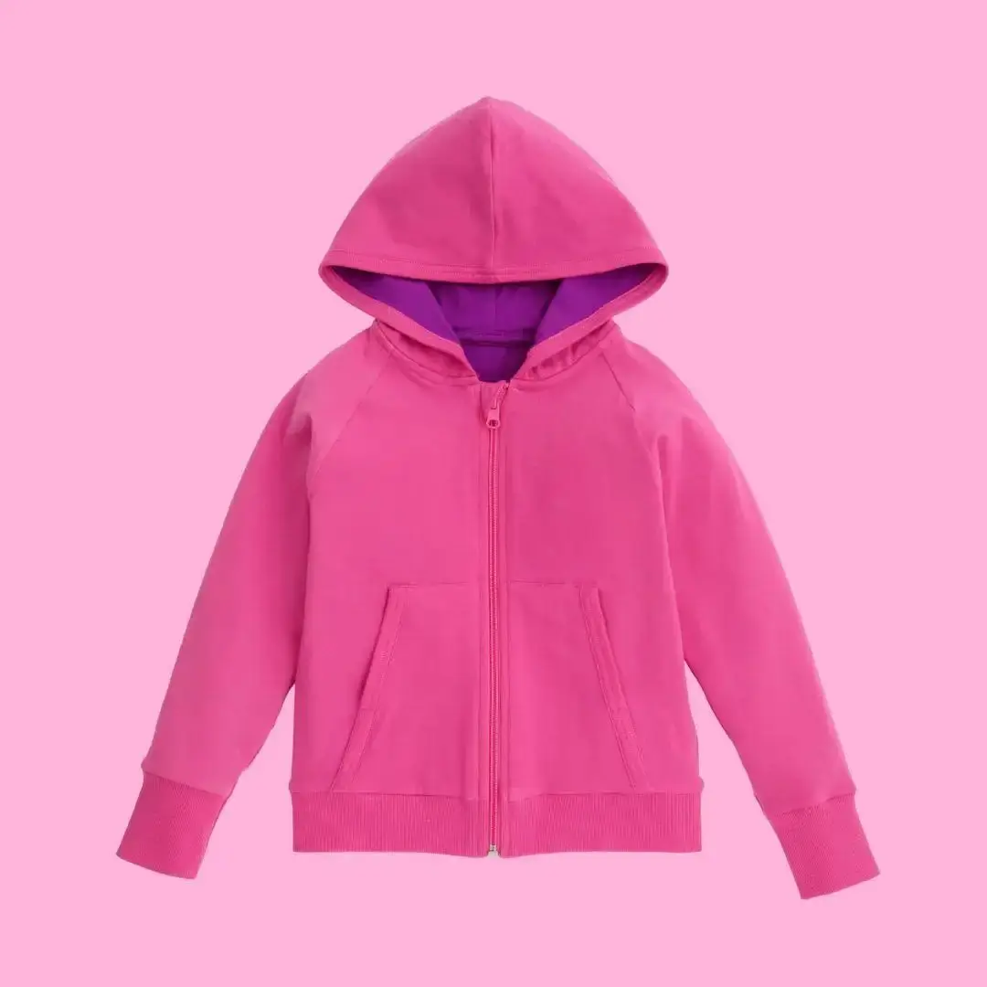 Bubblegum Pink Kids Organic Reversible Hoodie