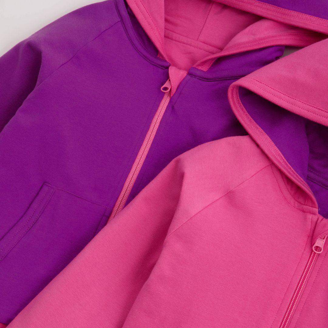 Bubblegum Pink Kids Organic Reversible Hoodie - Image 2