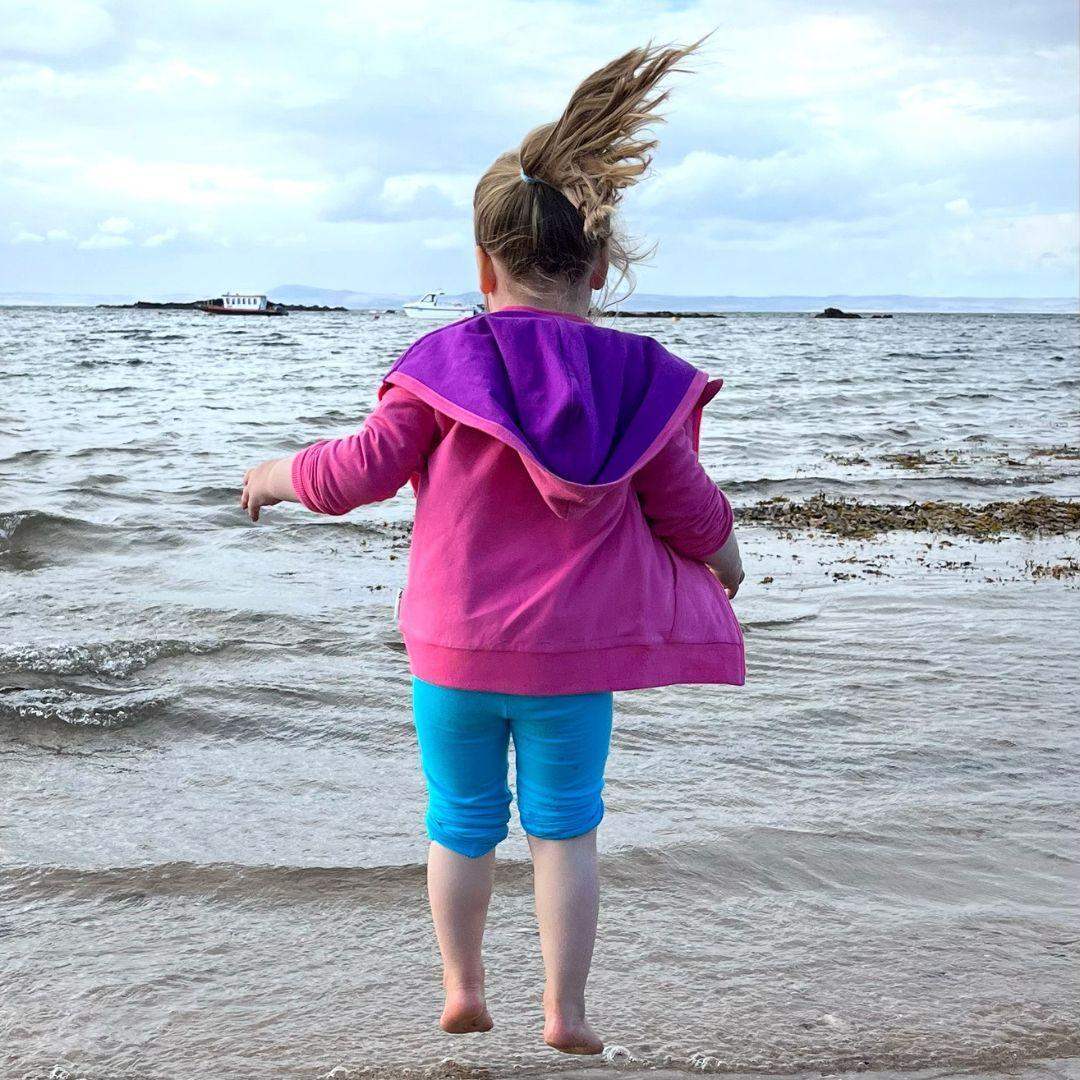 Bubblegum Pink Kids Organic Reversible Hoodie - Image 4