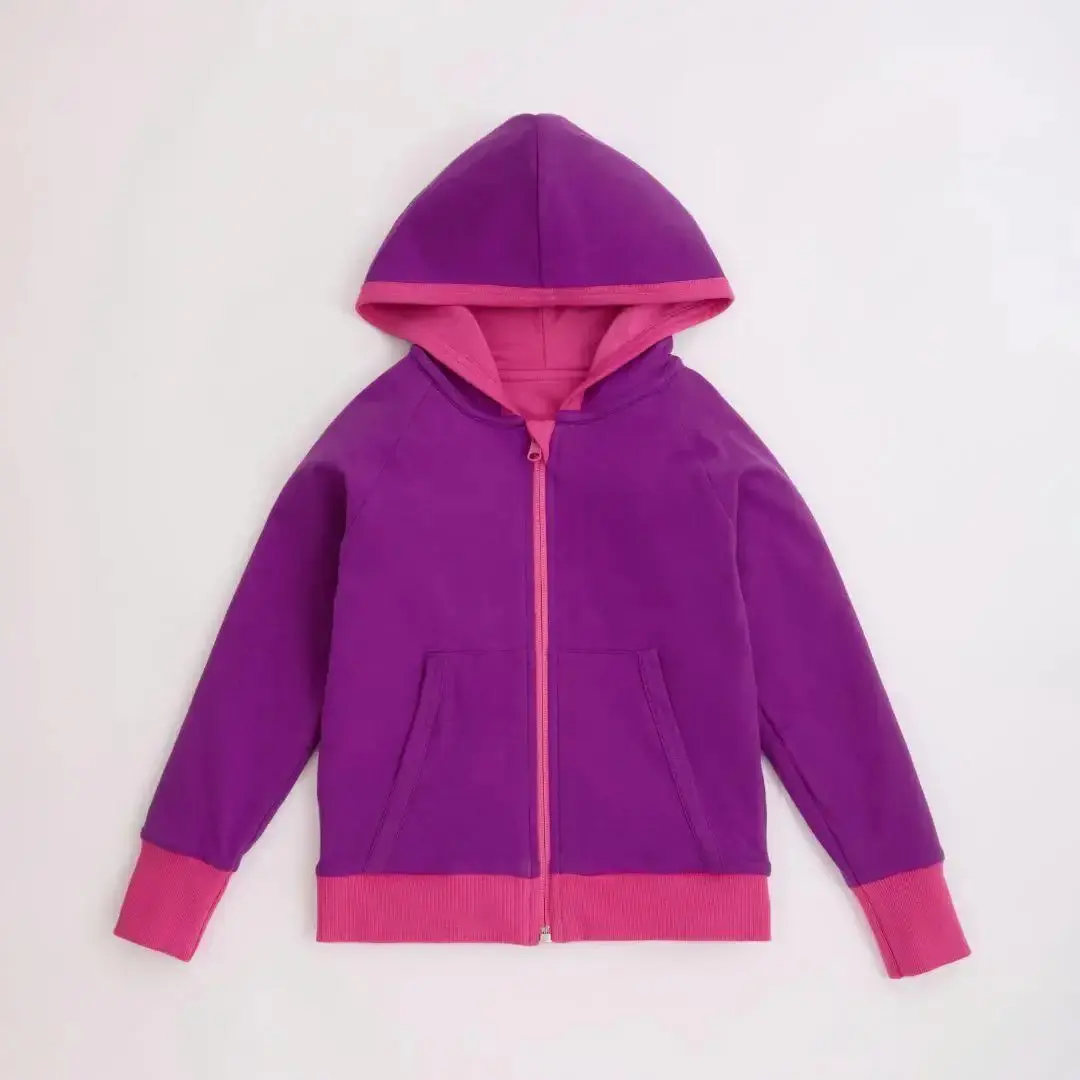 Bubblegum Pink Kids Organic Reversible Hoodie - Image 6
