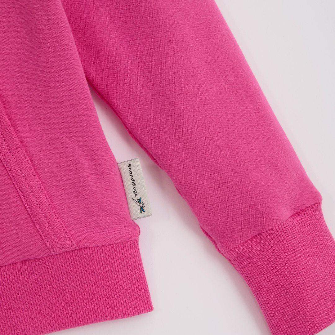 Bubblegum Pink Kids Organic Reversible Hoodie - Image 9