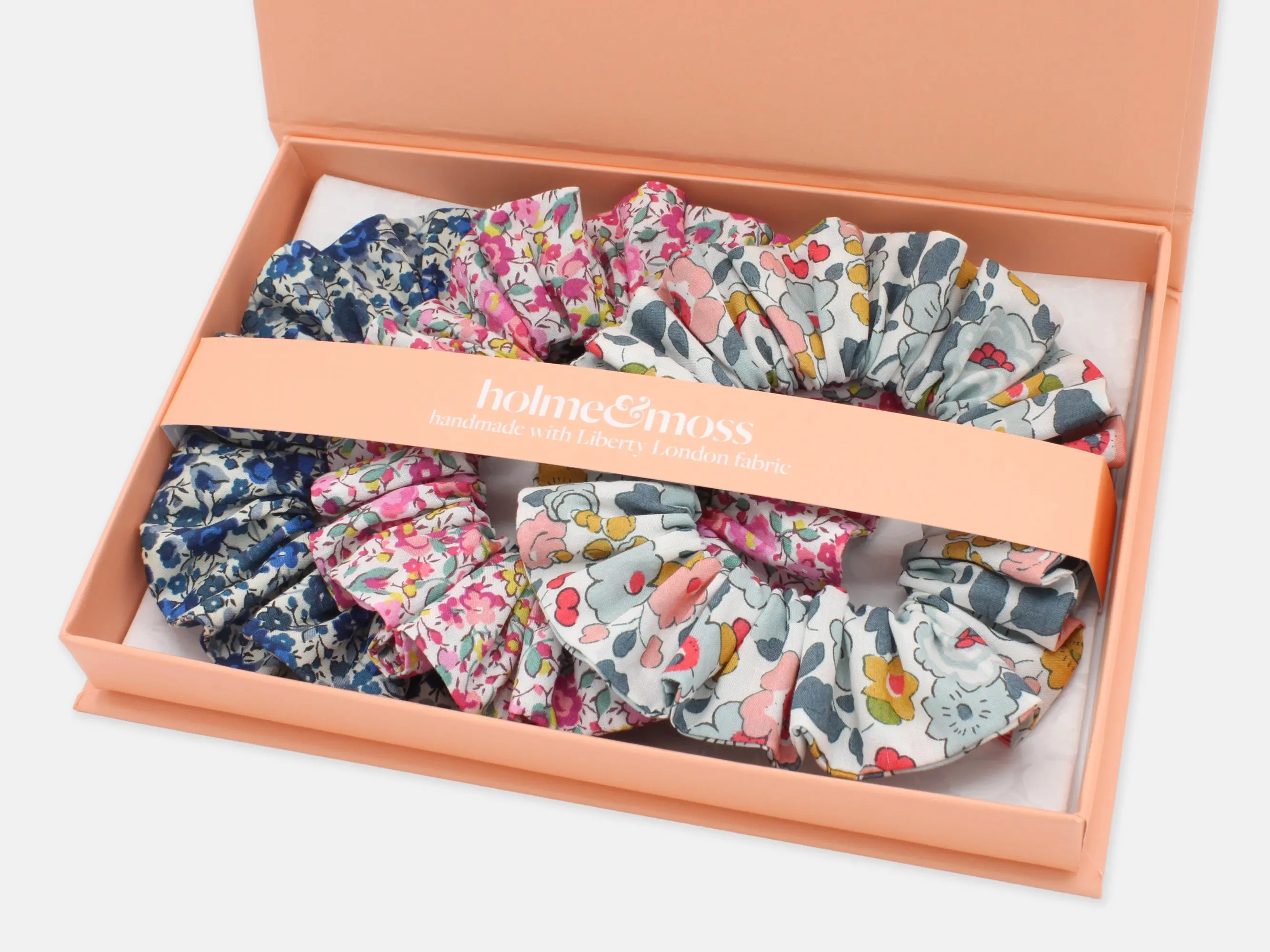 Scrunchie Gift Box, Liberty Print Ditsy Florals Collection, Set of Three - Image 2