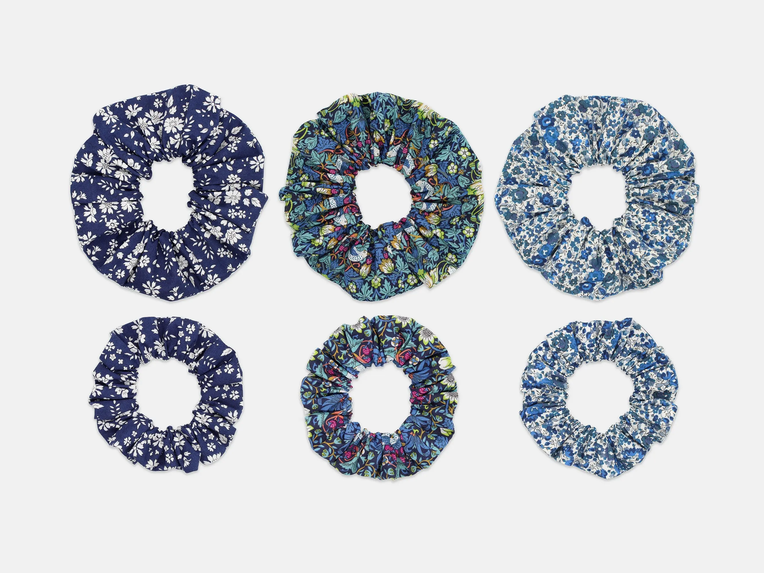 Scrunchie Gift Box, Liberty Print Shades of Blue Collection, Set of Three - Image 5