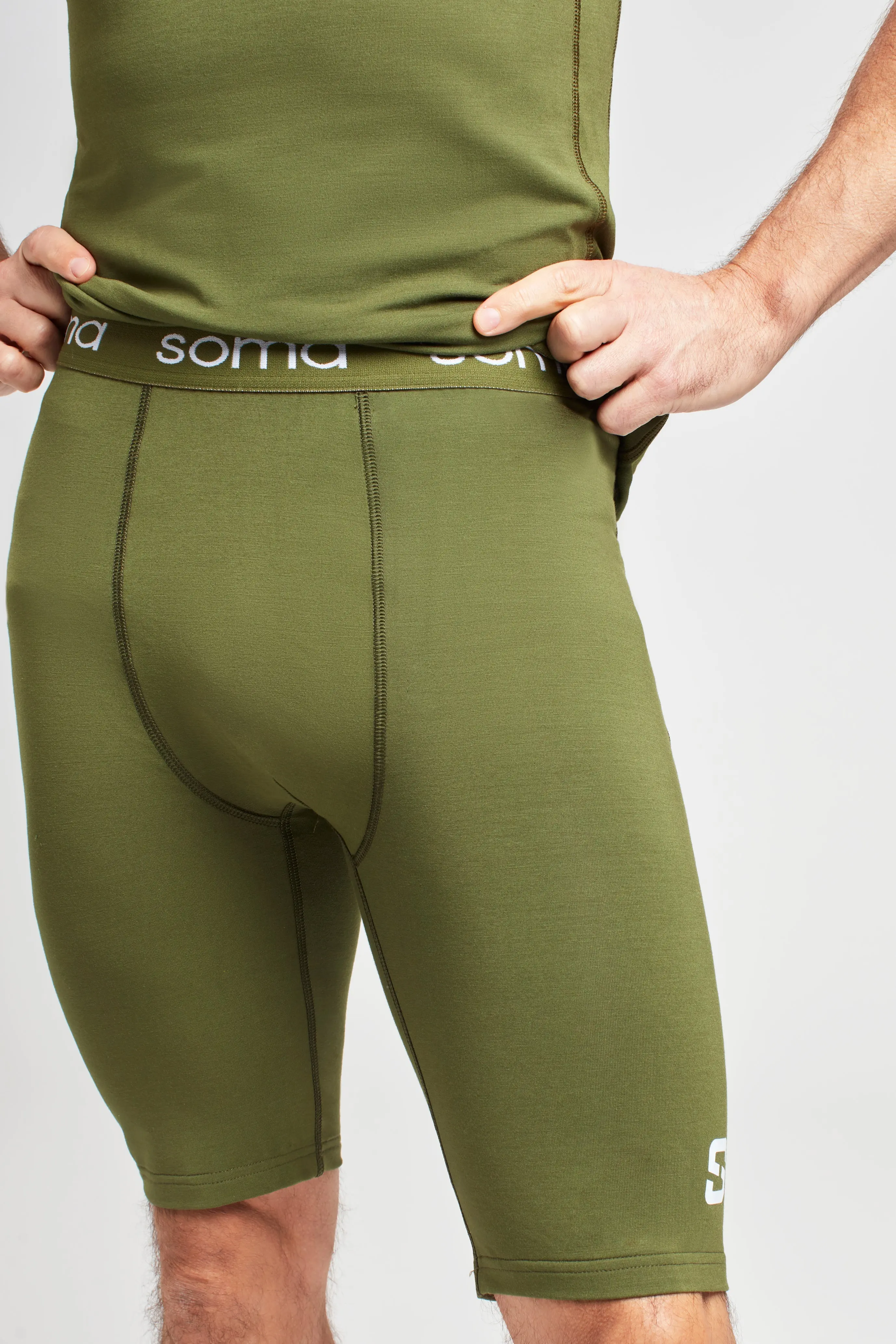 Earth Khaki Mens Gym Shorts - Image 4
