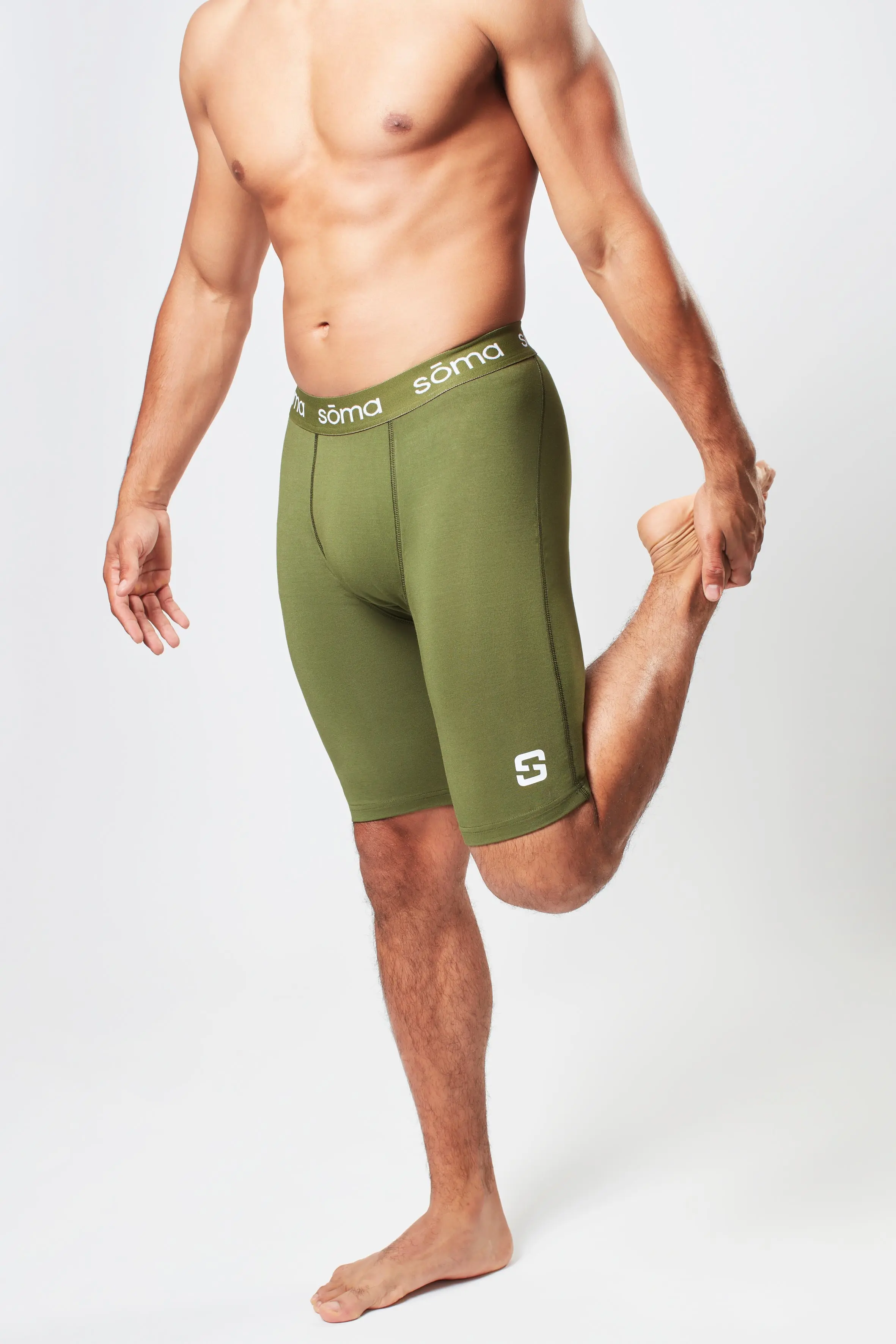 Earth Khaki Mens Gym Shorts - Image 5