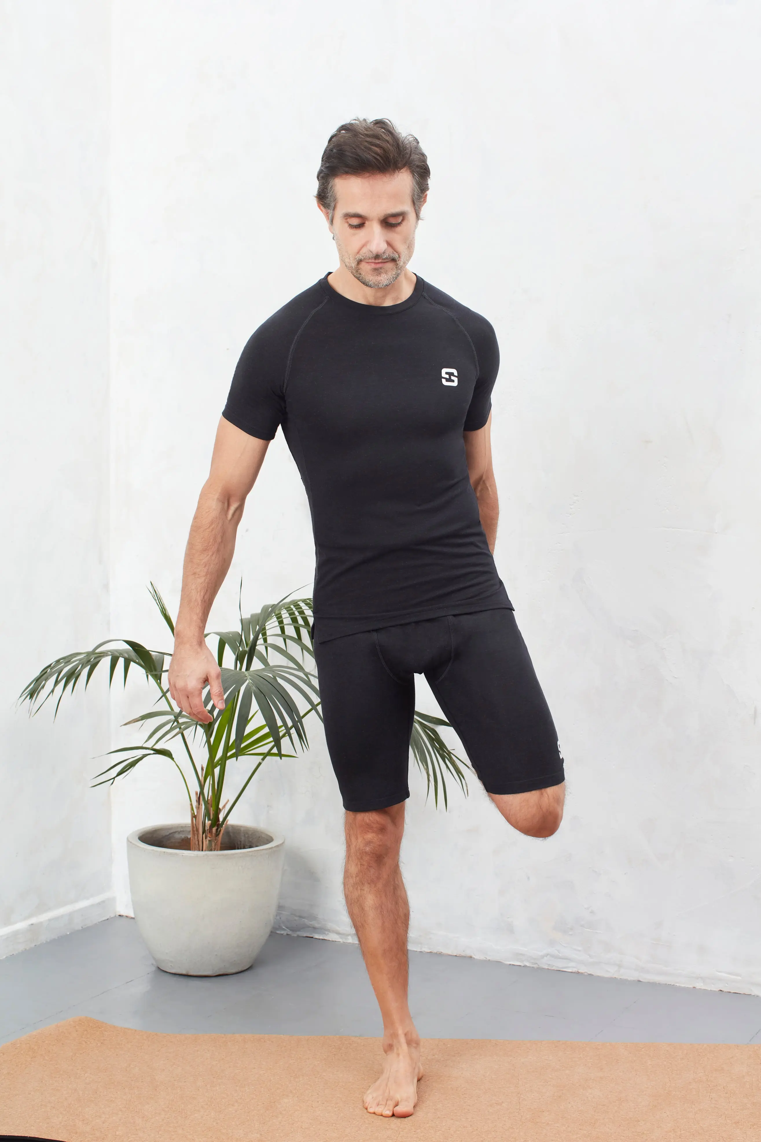Marl Black Mens Gym Shorts