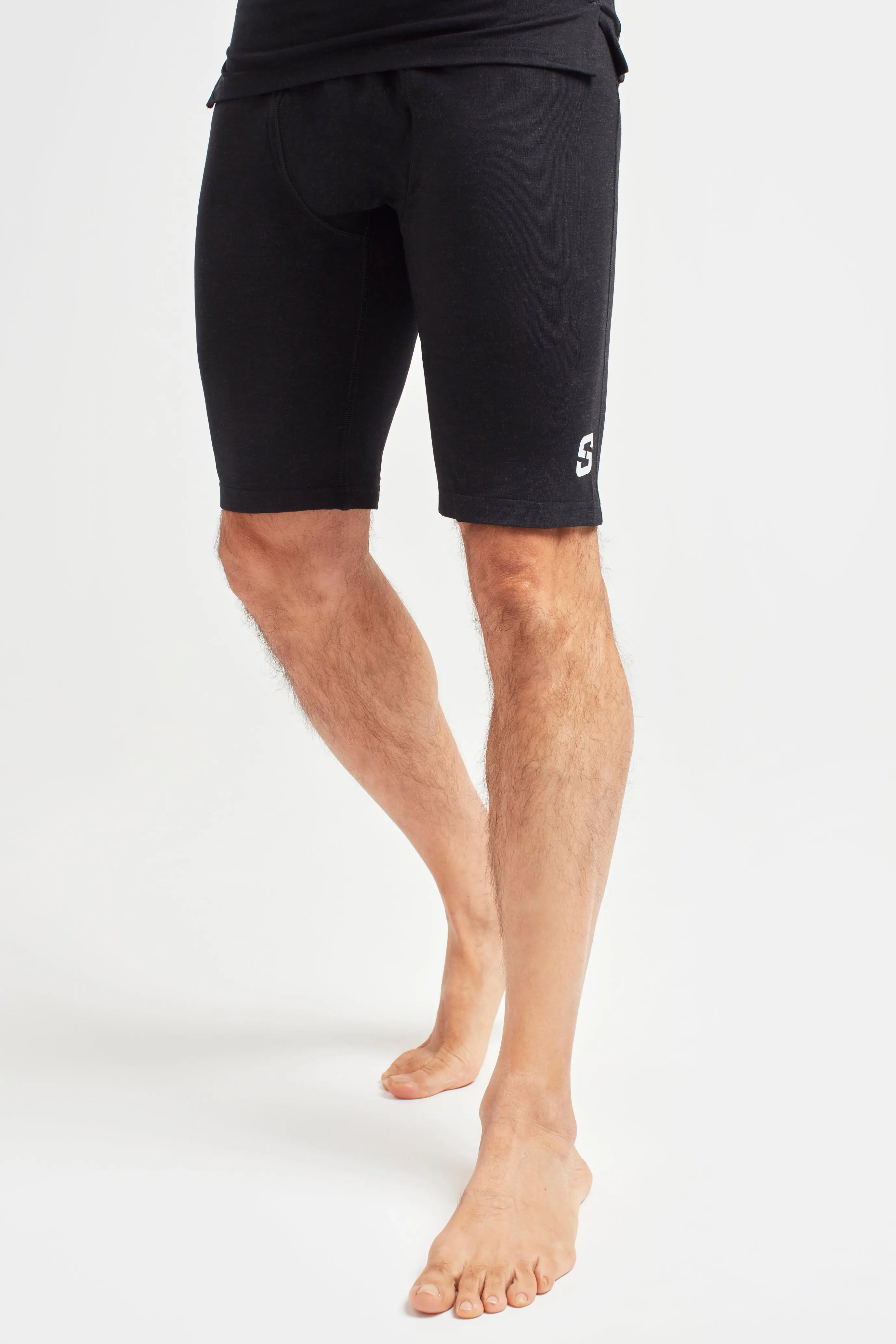 Marl Black Mens Gym Shorts - Image 3