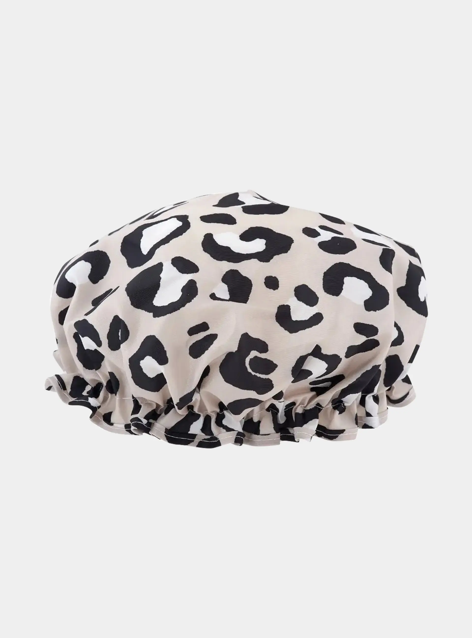 Grey Leopard Shower Cap