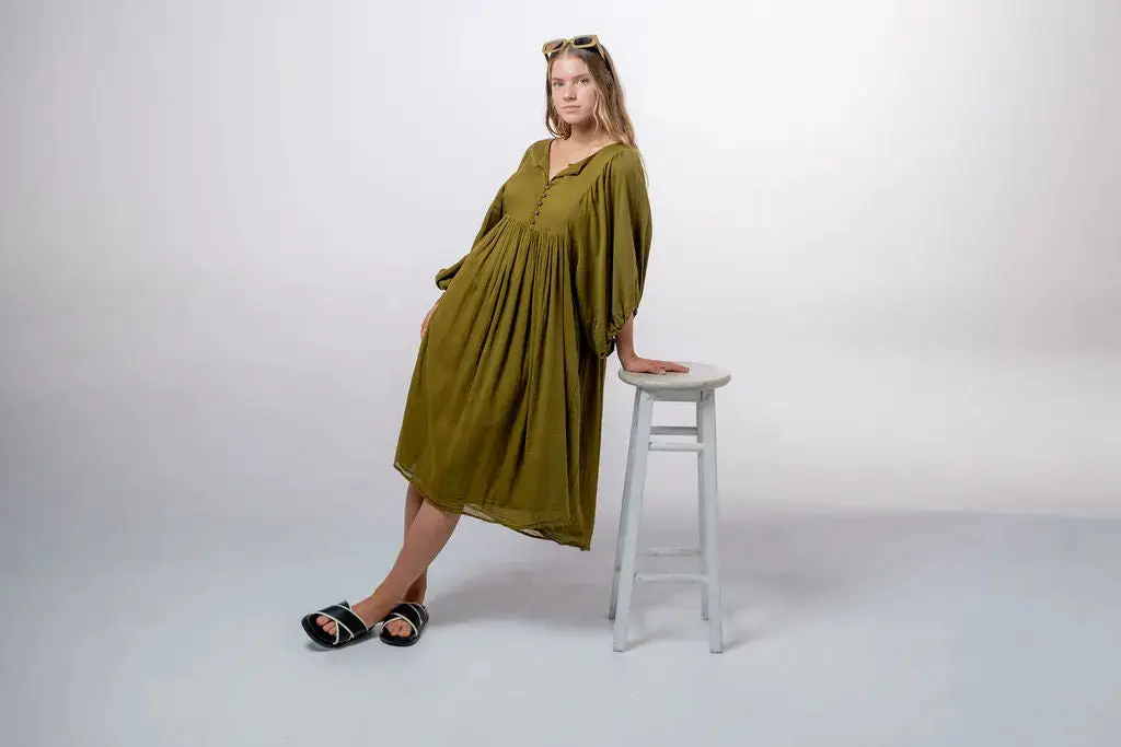 Shree Olive Green Midi Dress - Image 10