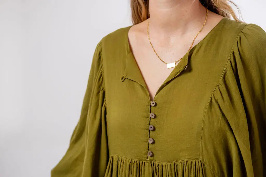 Shree Olive Green Midi Dress - Image 11