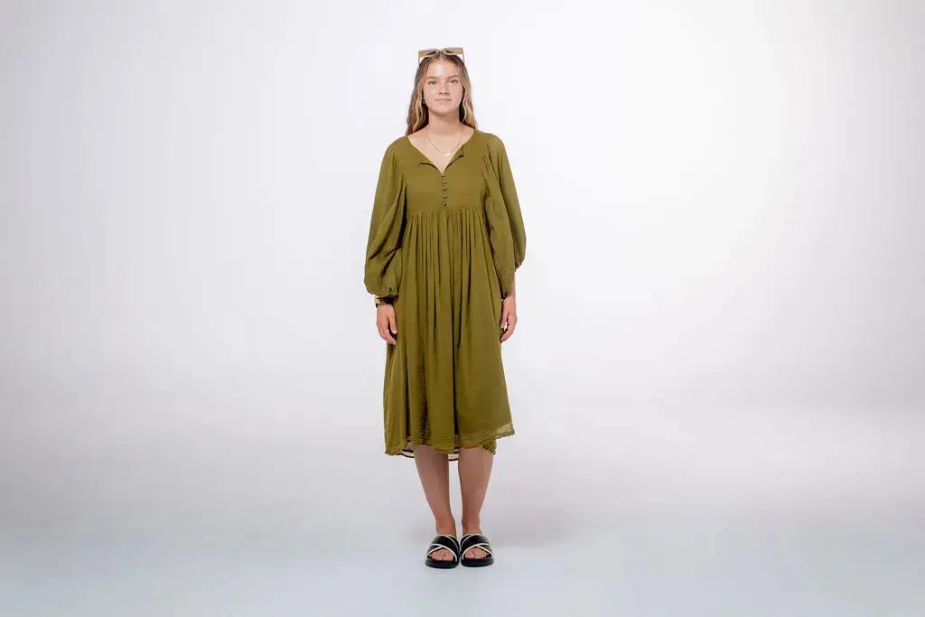 Shree Olive Green Midi Dress - Image 15