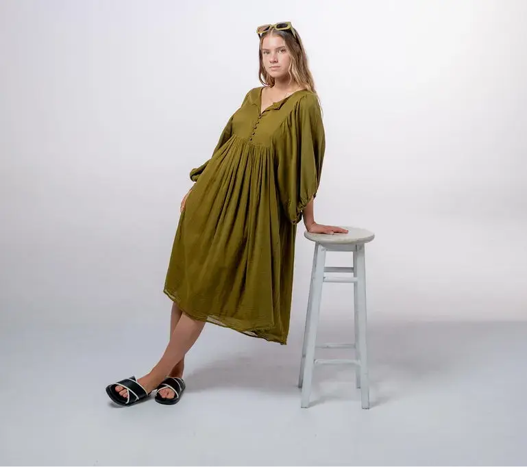 Shree Olive Green Midi Dress - Image 16