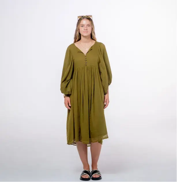 Shree Olive Green Midi Dress - Image 19