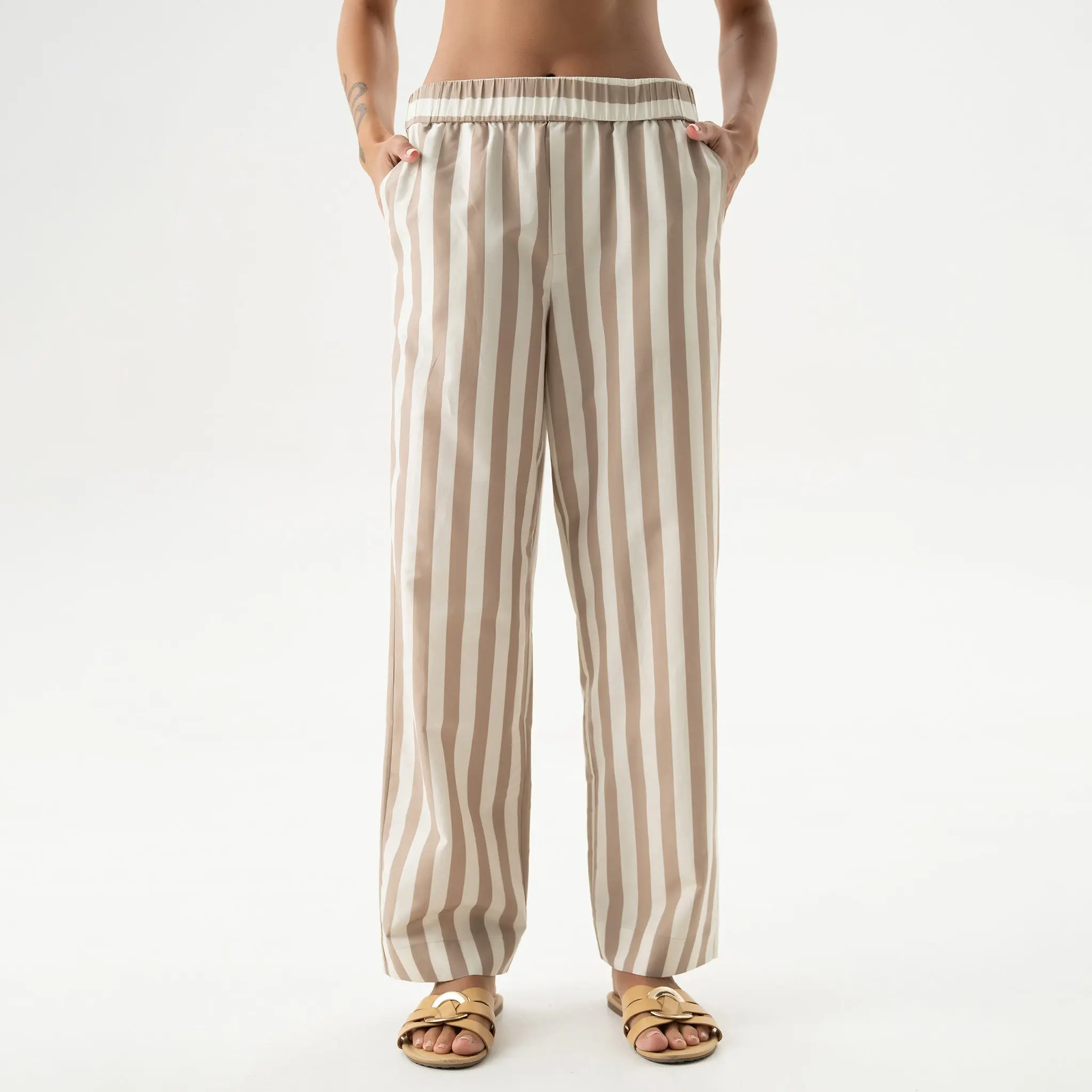 Silk Cotton Pants Oat Milk - Image 4
