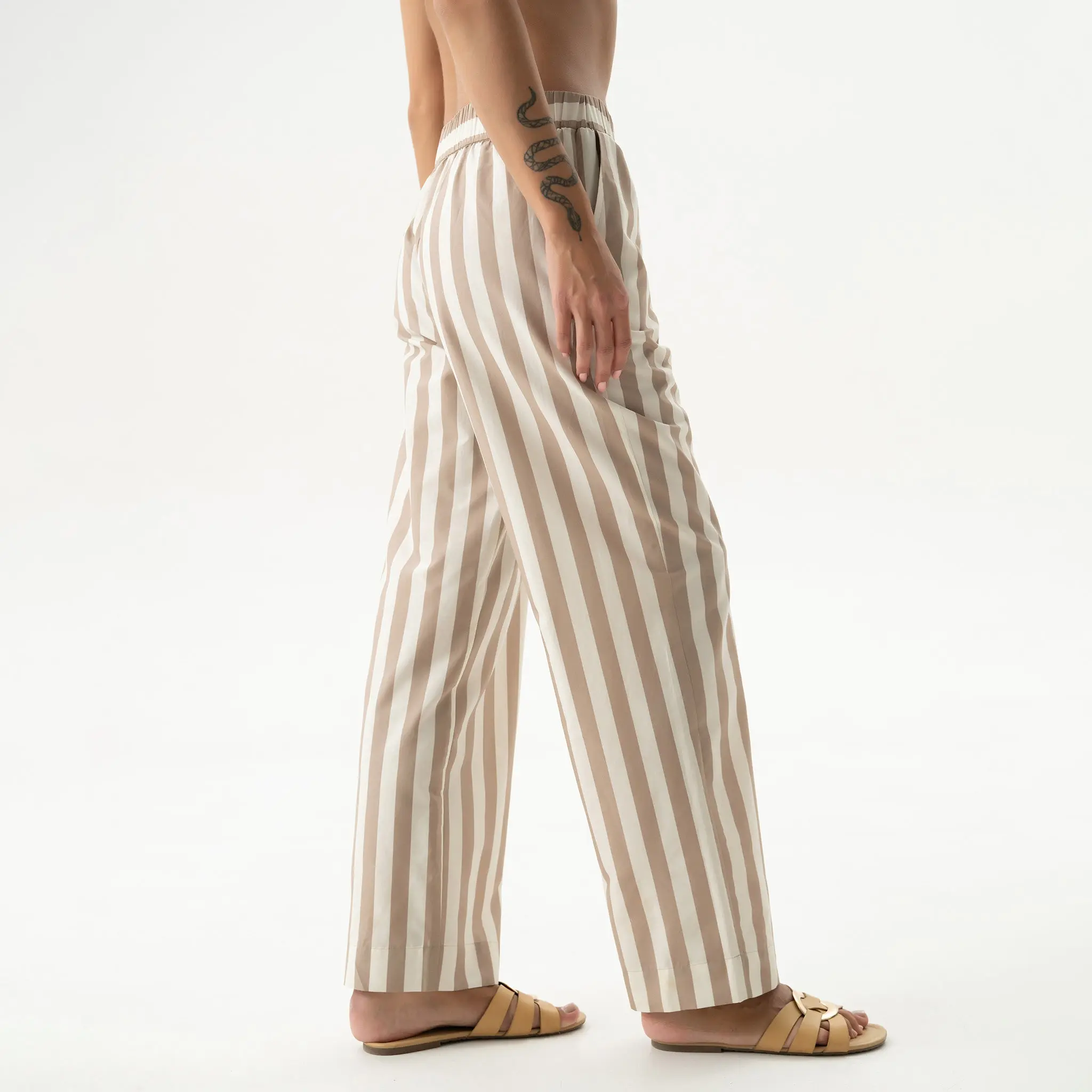 Silk Cotton Pants Oat Milk - Image 7