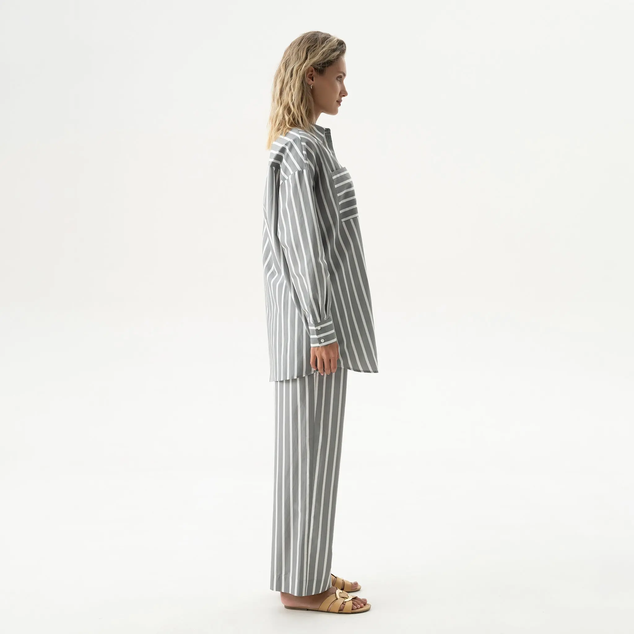 Silk Cotton Pants Quiet Gray - Image 11
