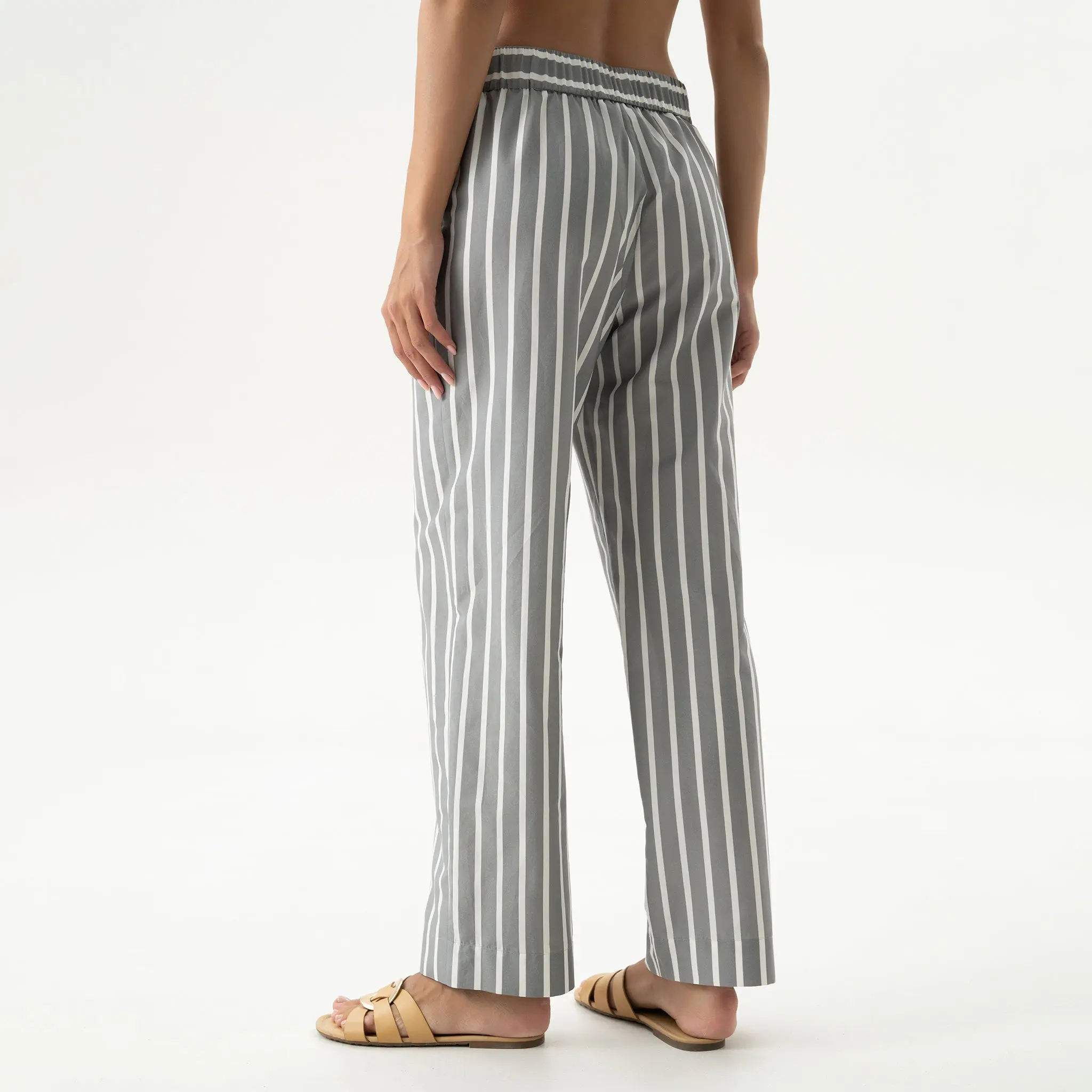 Silk Cotton Pants Quiet Gray - Image 6