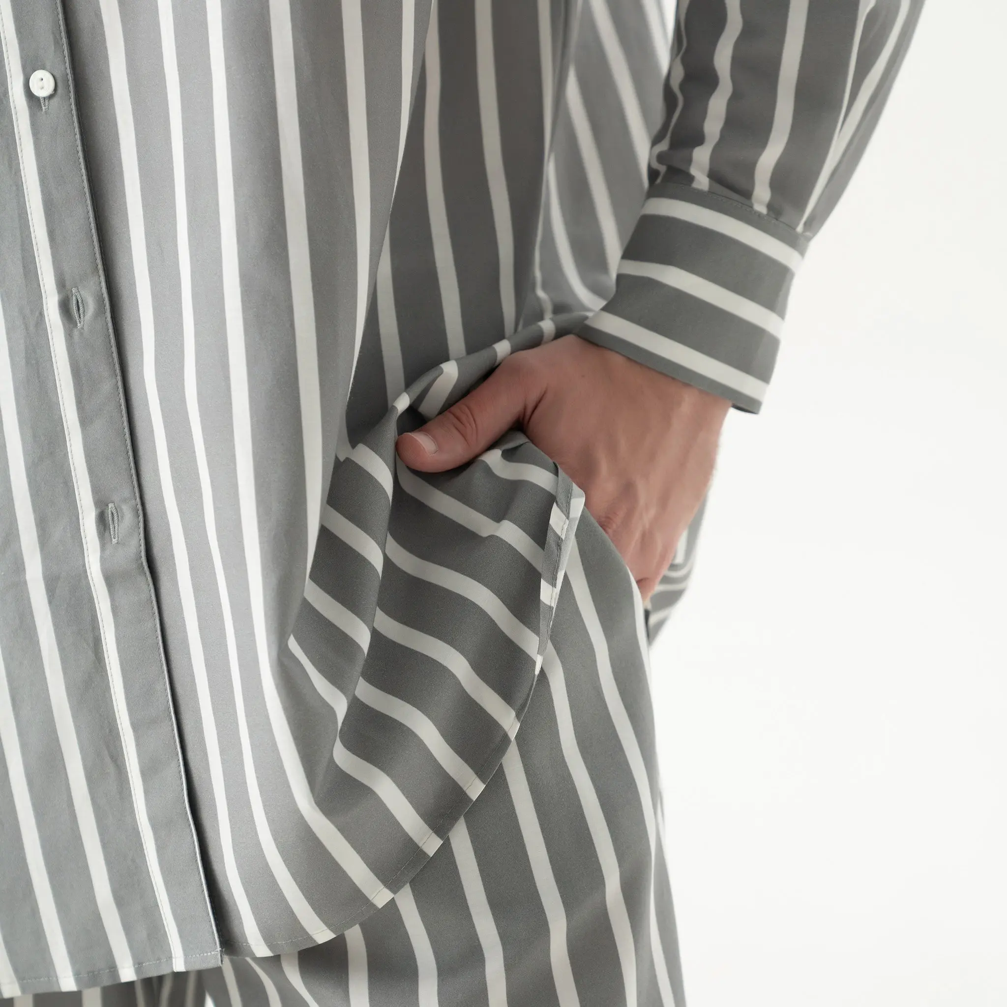 Silk Cotton Pants Quiet Gray - Image 9