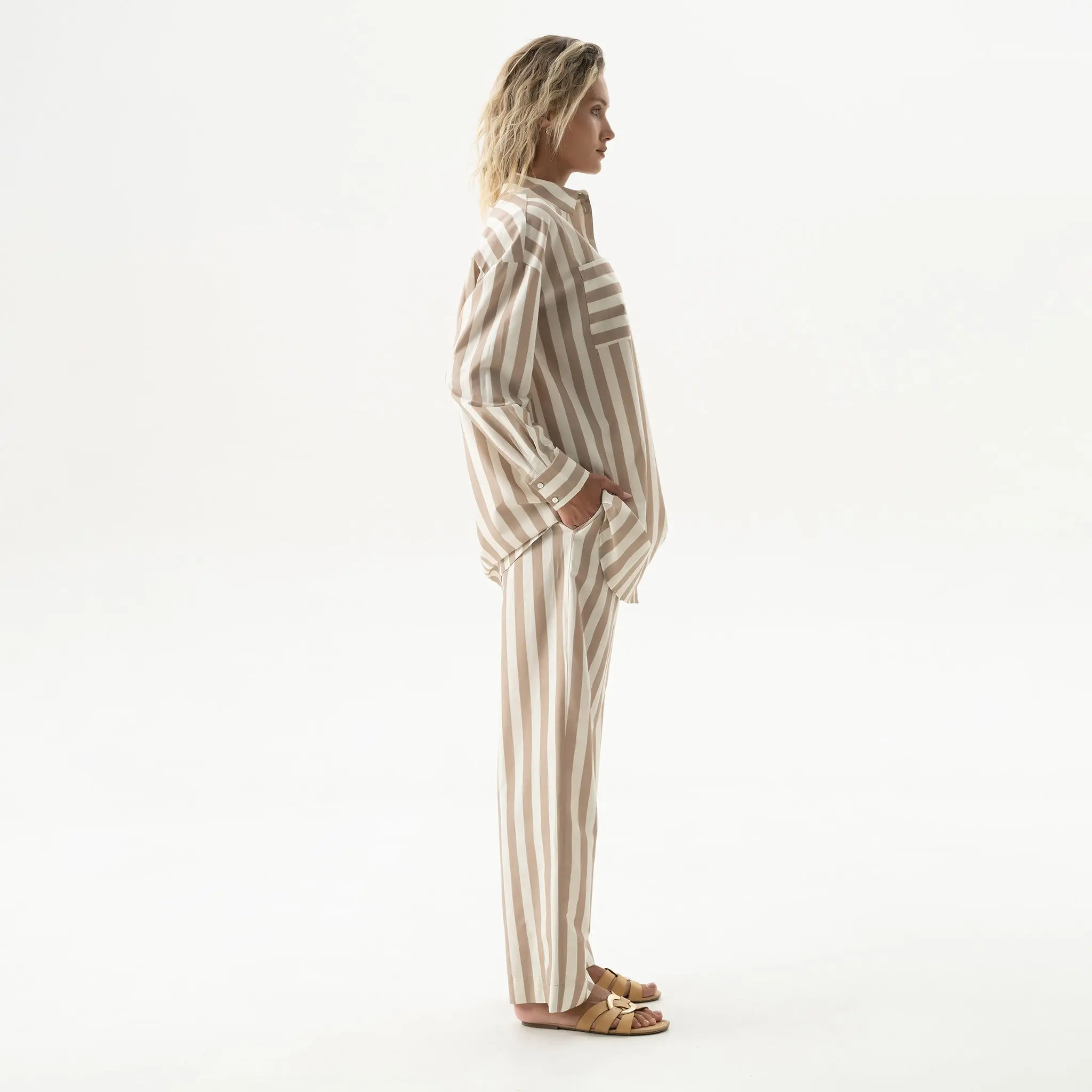 Silk Cotton Shirt Oat Milk - Image 11