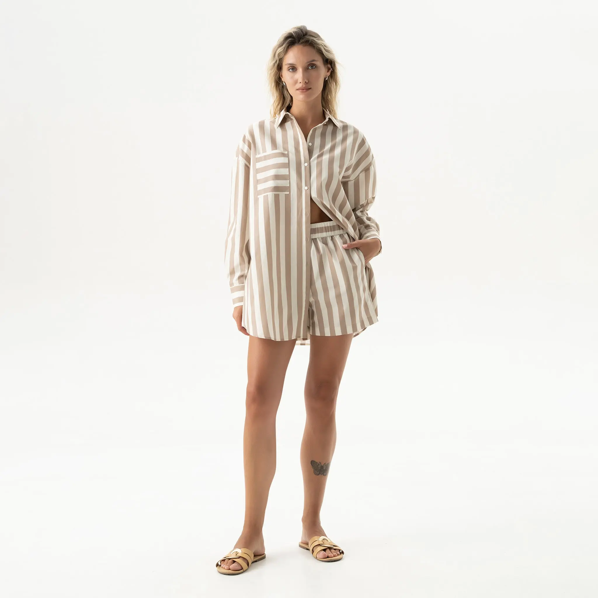 Silk Cotton Shirt Oat Milk - Image 12