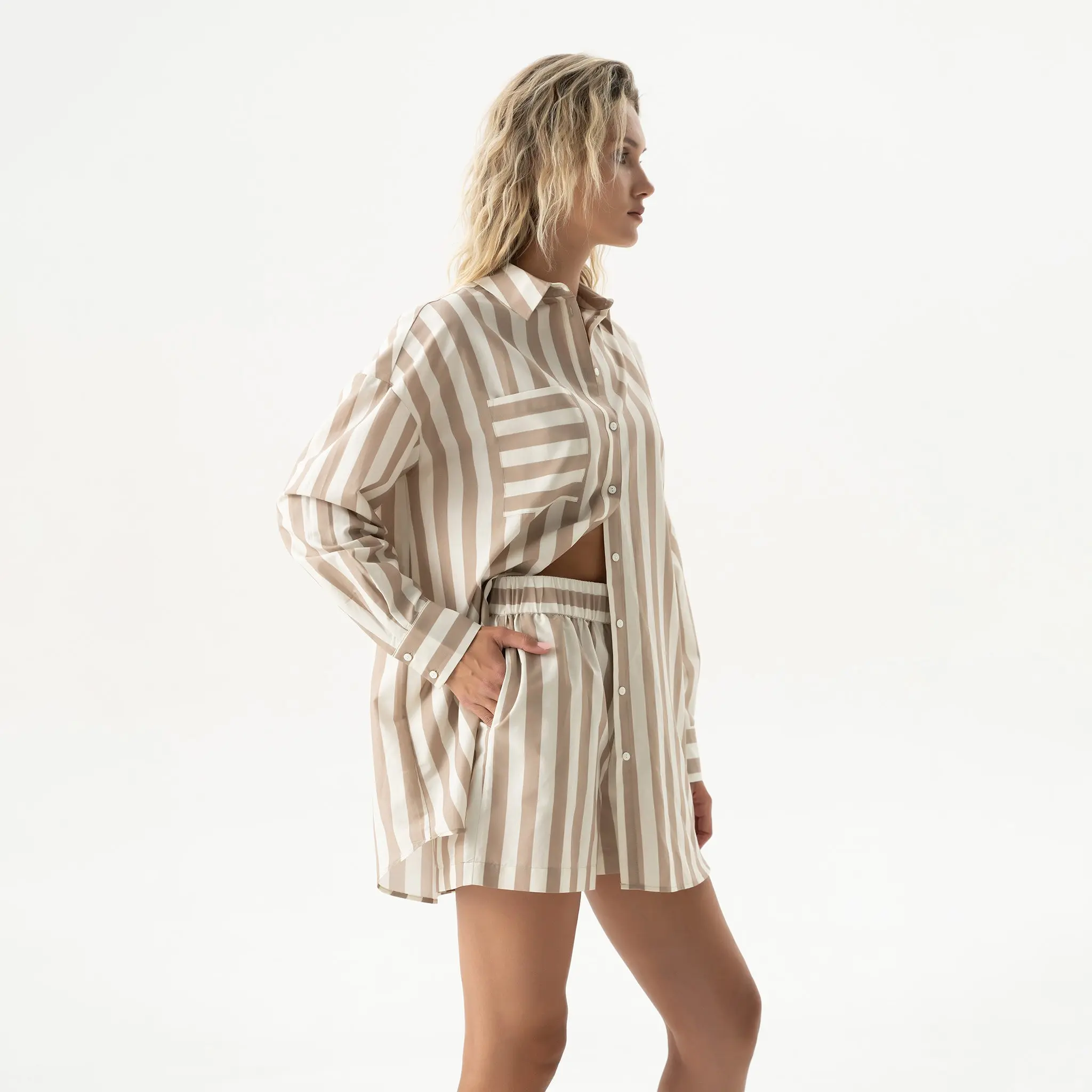 Silk Cotton Shirt Oat Milk - Image 13