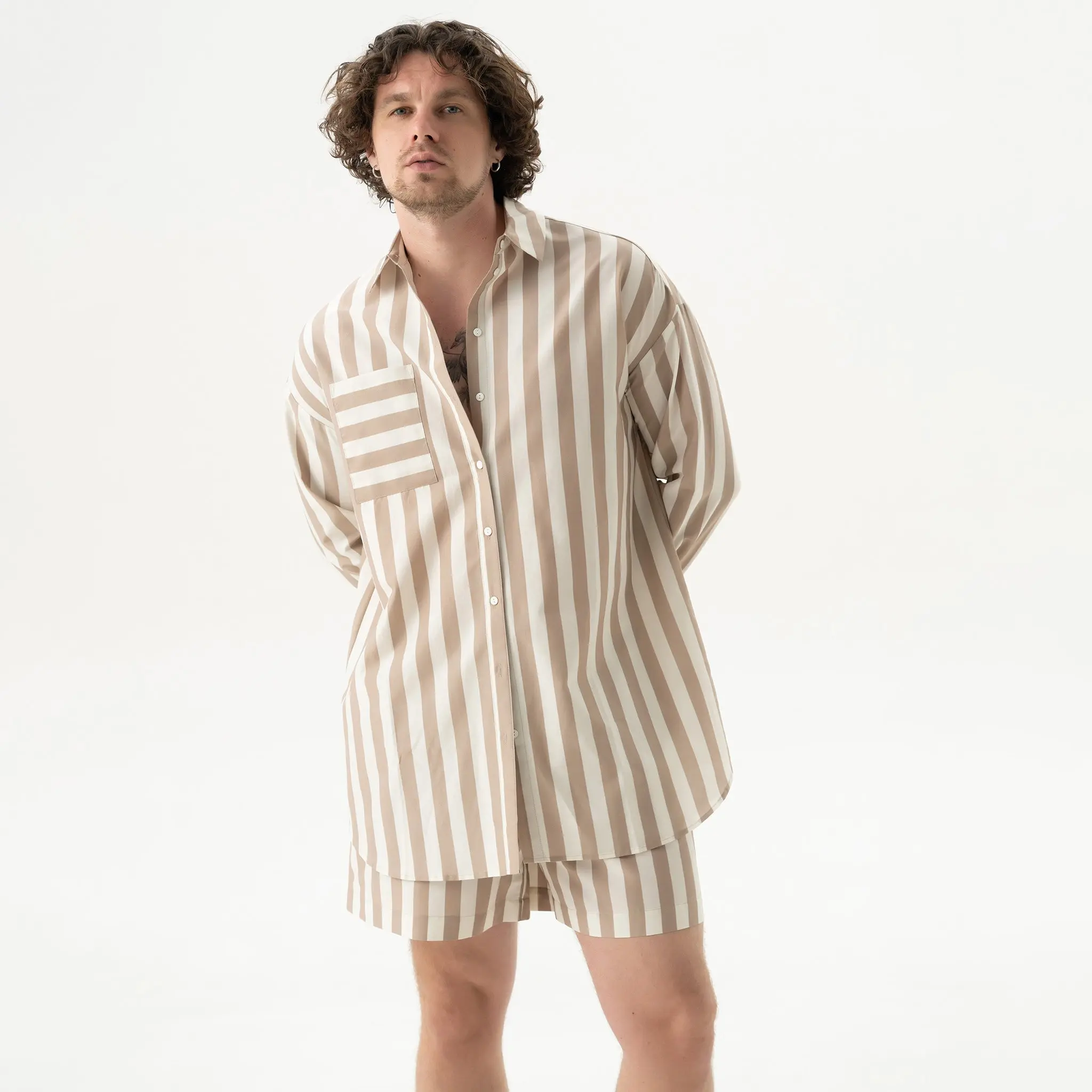Silk Cotton Shirt Oat Milk - Image 16