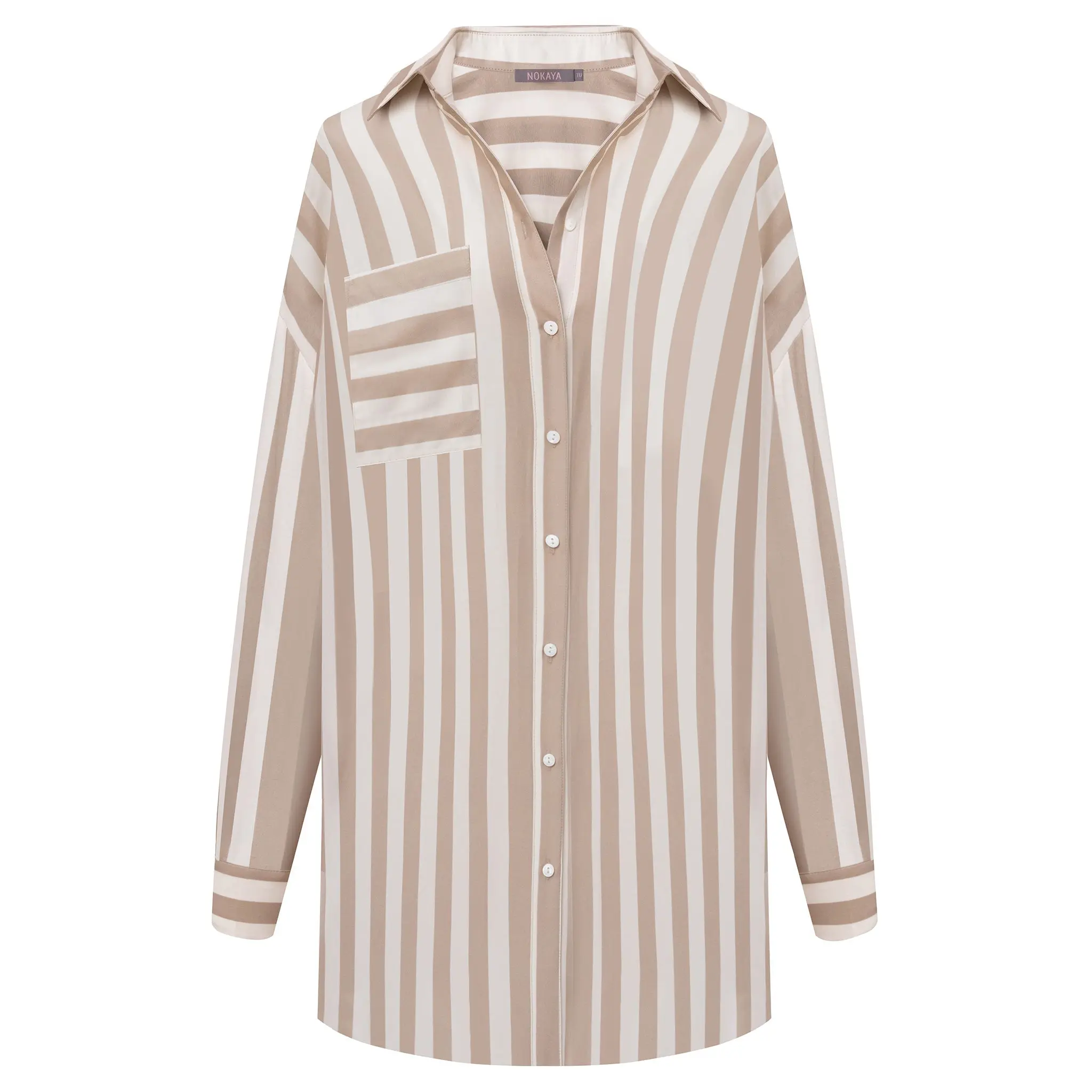 Silk Cotton Shirt Oat Milk - Image 19