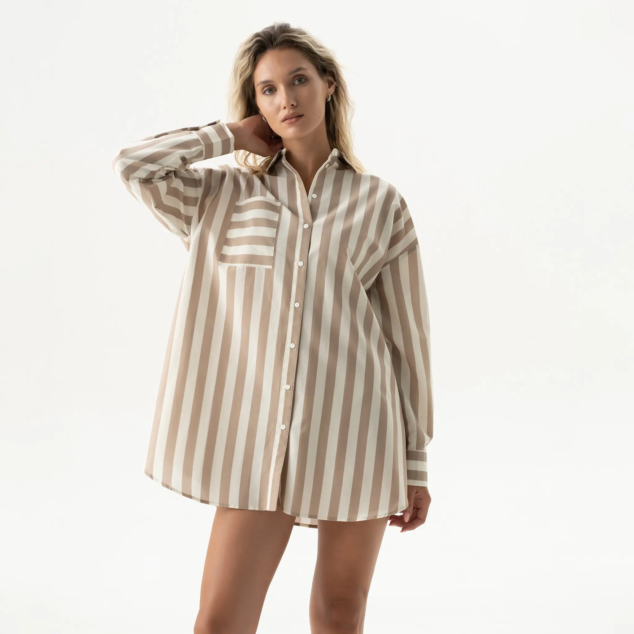 Silk Cotton Shirt Oat Milk - Image 3